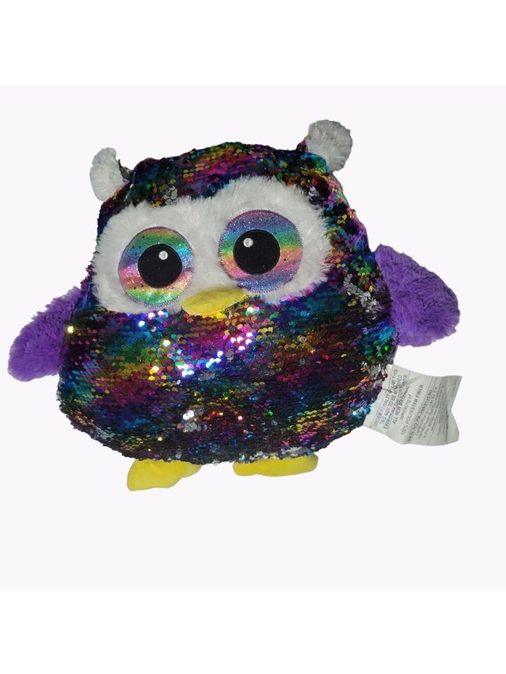 Hobby Lobby Owl 14 inch Plush Pillow Reversible Sequins Purple Stuffed Animal